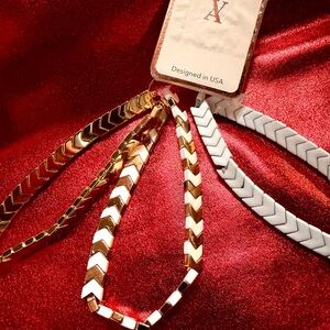 Gold and White Chevron Bracelets